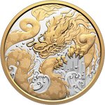 Pièce de monnaie en Argent 50 Dollars g 157.6 Millésime 2025 WATER DRAGON