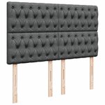 vidaXL Sommier à lattes de lit avec matelas Gris foncé 140x190cm Tissu