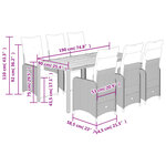 vidaXL Ensemble de bistro de jardin 7 Pièces coussins gris poly rotin