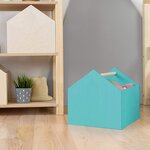 Boîte de rangement HOUSE turquoise