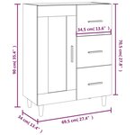 vidaXL Buffet blanc 69 5x34x90 cm bois d'ingénierie