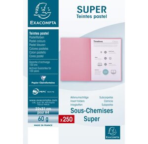 Paquet 250 sous-chemises SUPER 60 Bulle EXACOMPTA