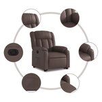 vidaXL Fauteuil inclinable électrique marron similicuir