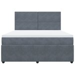 vidaXL Sommier à lattes de lit et matelas Gris foncé 180x200cm Velours