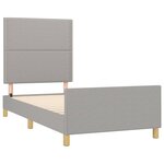 vidaXL Cadre de lit avec tête de lit Gris clair 90x190 cm Tissu
