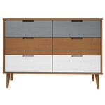 vidaXL Commode MOLDE Marron 113x40x80 cm Bois de pin massif