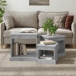 vidaXL Tables basses 3 Pièces gris béton bois d'ingénierie