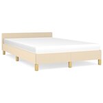 vidaXL Cadre de lit avec tête de lit Crème 120x200 cm Tissu