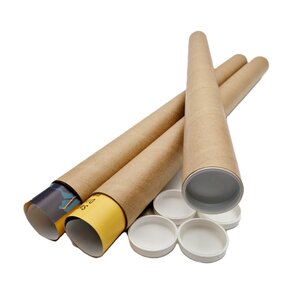 Lot de 50 Tubes carton brun pour affiche poster 5 cm x 64 cm