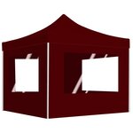 vidaXL Tente de réception pliable avec parois Aluminium 3x3 m Bordeaux