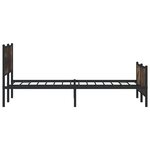 vidaXL Cadre de lit en métal sans matelas chêne fumé 183x213 cm