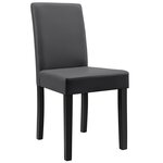 Kit de 2 chaises rembourrées avec pieds en bois massif housse en synthétique design gris foncé 90 x 37/42 x 48 cm 03_0002361