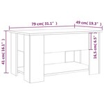 vidaXL Table basse Chêne marron 79x49x41 cm Bois d'ingénierie