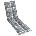 vidaXL Chaise de terrasse avec repose-pied et coussin Acacia solide