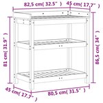 vidaXL Table de rempotage avec étagères blanc bois massif de pin