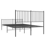 vidaXL Cadre de lit métal avec tête de lit/pied de lit noir 140x190 cm