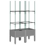 vidaXL Jardinière avec treillis gris clair 80x40x142 5 cm PP