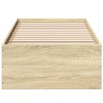 vidaXL Cadre de lit chêne sonoma 90x190 cm bois d'ingénierie