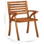 vidaXL Chaises de jardin 3 Pièces Bois d'acacia solide