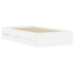 vidaXL Cadre de lit avec tiroirs blanc 75x190 cm bois d'ingénierie