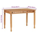 vidaXL Table à manger de jardin 110x65x80 cm bois de teck solide