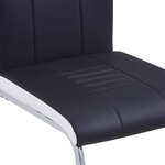vidaXL Chaises à manger cantilever lot de 6 noir similicuir