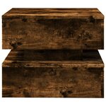 vidaXL Table basse avec lumières LED chêne fumé 50x50x40 cm