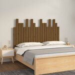 vidaXL Tête de lit murale Marron miel 127 5x3x80 cm Bois massif de pin