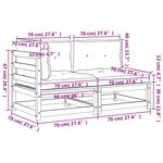 vidaXL Canapé de jardin avec coussins 2 places bois de pin massif