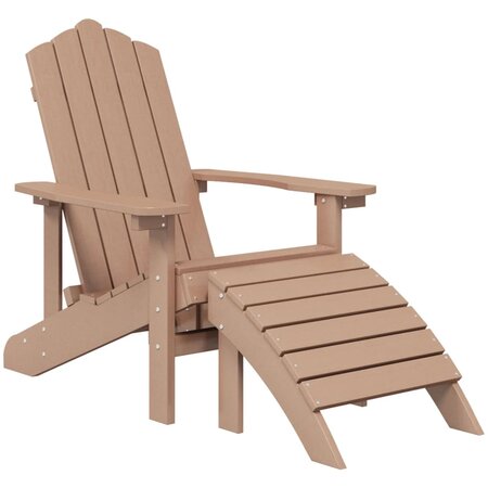 vidaXL Chaise de jardin Adirondack avec repose-pied PEHD marron