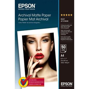 Epson papier de 50 feuilles mat archival - a4 189g/m² - 21x 29 7 cm - blanc - compatible : workforce pro wf-c5790dwf ...