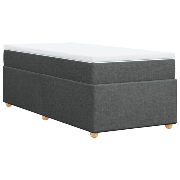 vidaXL Sommier à lattes de lit avec matelas Gris foncé 80x200 cm Tissu