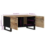 vidaXL Table basse 80x50x40 cm Bois de manguier solide et d'ingénierie
