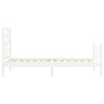 vidaXL Cadre de lit avec tête de lit blanc 90x200 cm bois massif