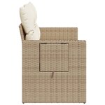 vidaXL Canapé de jardin avec coussins 2 places beige résine tressée