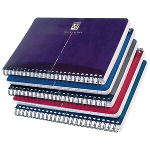 Carnet A5 Office Essentials, couverture souple, double spirale, 180 pages, carreaux Seyès, couleurs assorties (bloc 70 feuilles)