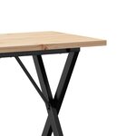 vidaXL Table à manger cadre en X 80x50x75 5cm bois de pin massif fonte