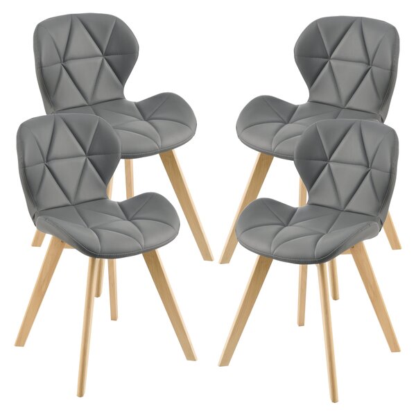 Lot de 4 chaises similicuir 81 x 57 x 49 cm gris 03_0006775