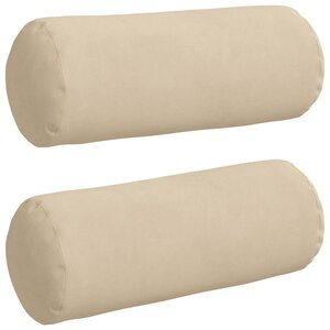 vidaXL Coussins d'accent 2 Pièces Crème Ø 15 x 40 cm Tissu en microfibre