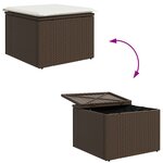 Ensemble de Canapé de Jardin 4 Pièces avec Coussins en Rattan Poly Marron