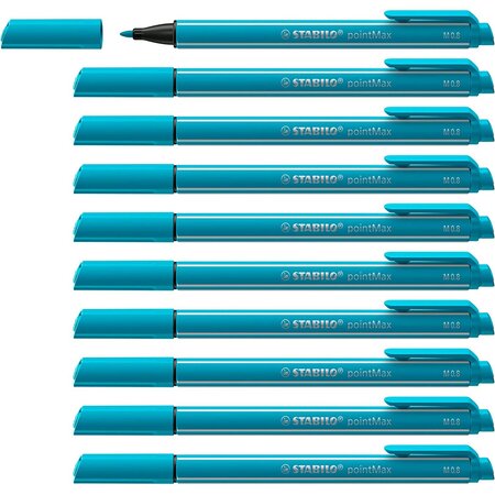 Stylo-feutre pointmax  bleu clair x 10 stabilo