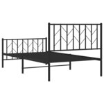 vidaXL Cadre de lit métal avec tête de lit/pied de lit noir 100x190 cm