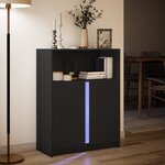 vidaXL Buffet avec LED noir 77x34x100 cm bois d'ingénierie