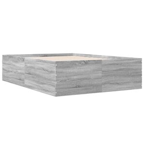 vidaXL Cadre de lit sonoma gris 135x190 cm bois d'ingénierie