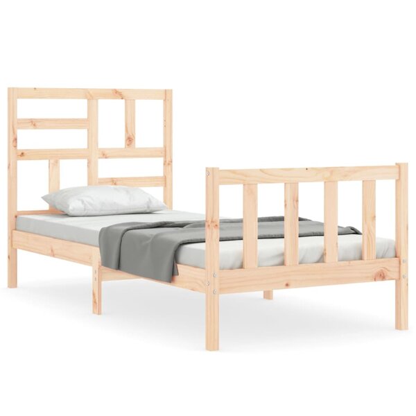 vidaXL Cadre de lit et tête de lit 100x200 cm bois massif