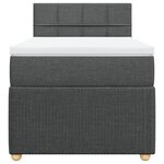 vidaXL Sommier à lattes de lit avec matelas Gris foncé 80x200 cm Tissu