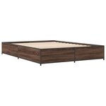 vidaXL Cadre de lit chêne marron 140x190 cm bois d'ingénierie et métal
