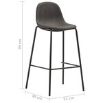 vidaXL Ensemble de bar 3 Pièces Tissu Gris foncé