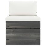 vidaXL Salon palette de jardin 2 Pièces avec coussins Bois de pin massif