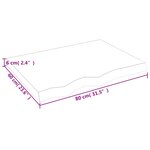 vidaXL Étagère murale 80x60x(2-6) cm bois de chêne massif non traité
